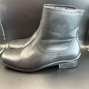 Aravon Women's Ankle Boot Bootie Square Toe Size 9 Black Leather Upper